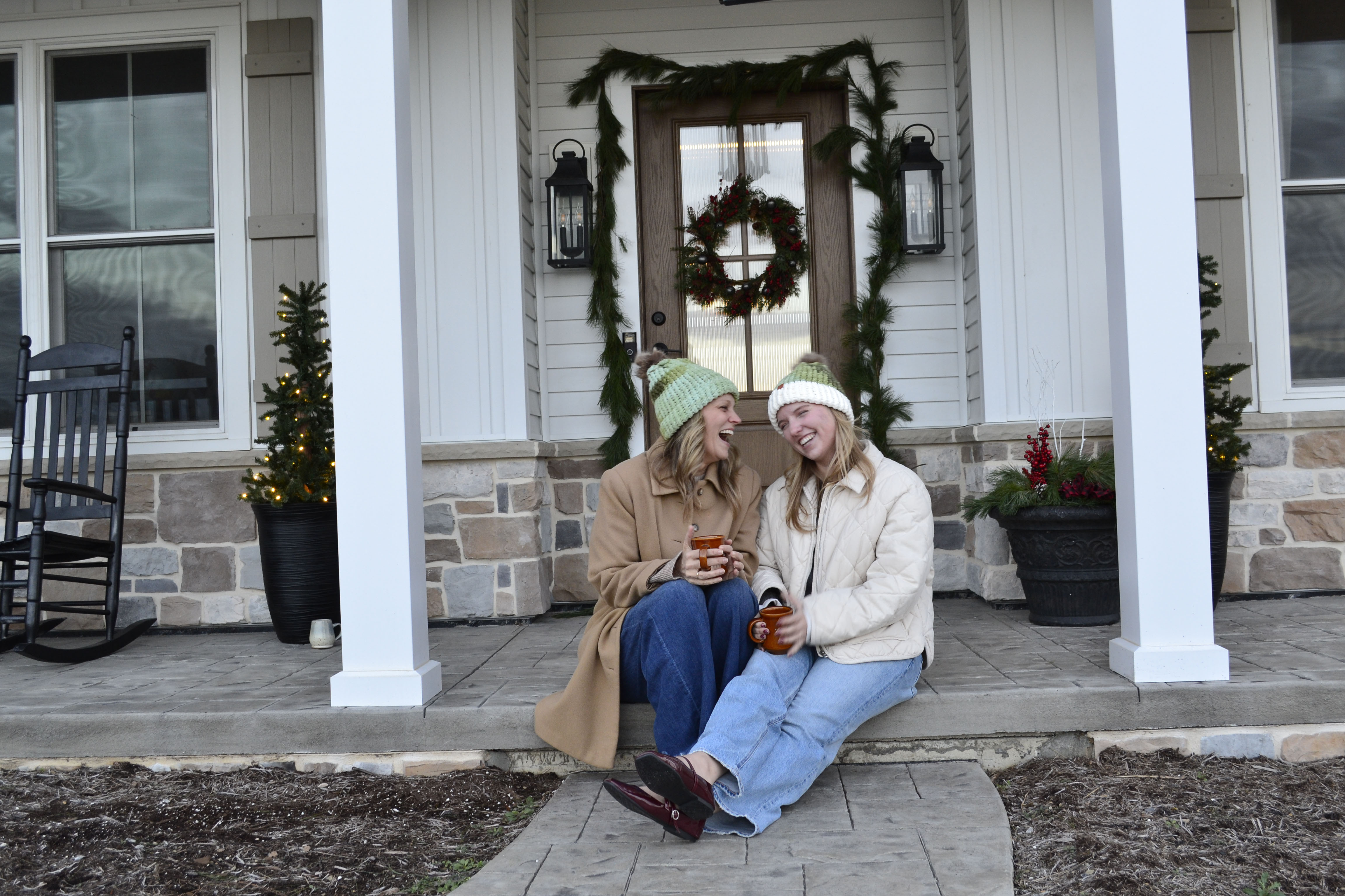 Hand Knit Hats on Models